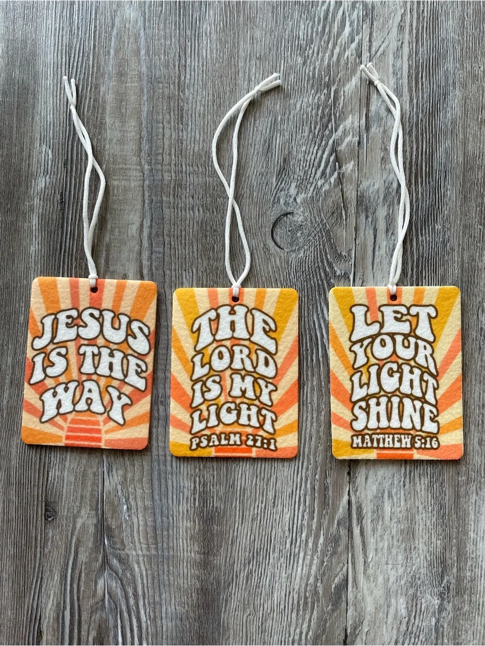 Inspirational Orange & Yellow Faith Hanging Ornament - Set of 3
